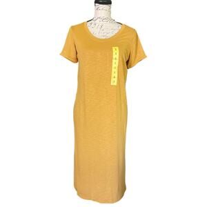 Jessica Simpson Yellow Gold Long Shirt Dress Size Small NEW